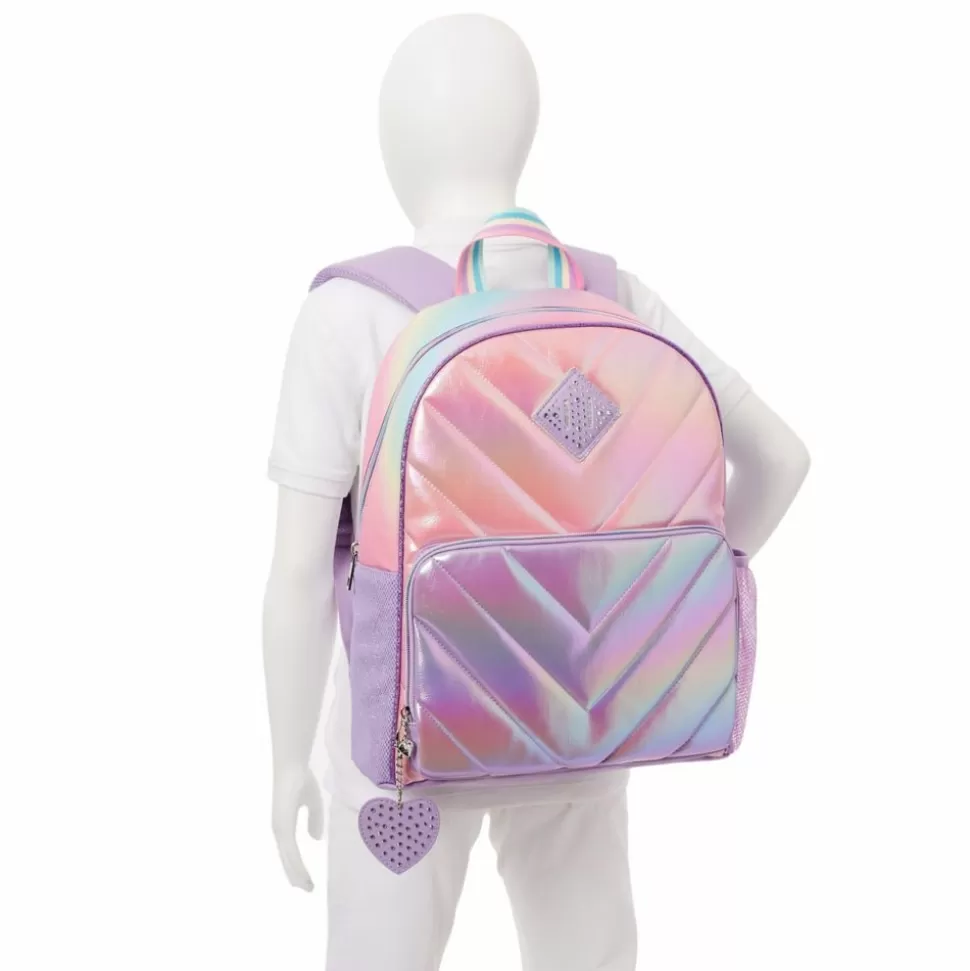 OMG Accessories^ Girls Colorblock Hologram Coated Backpack